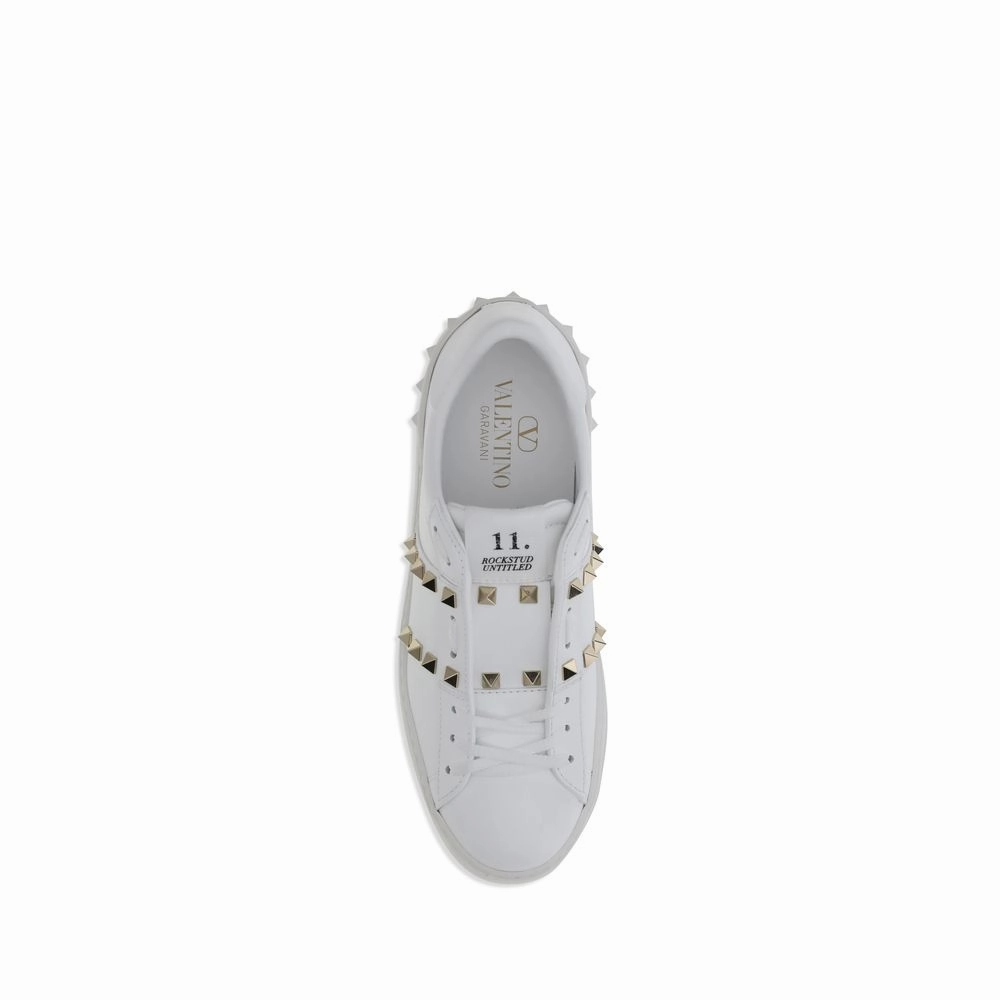 Sideline Cheer Sneakers Valentino Garavani White Calf Leather Bos Taurus Low Top Sneakers