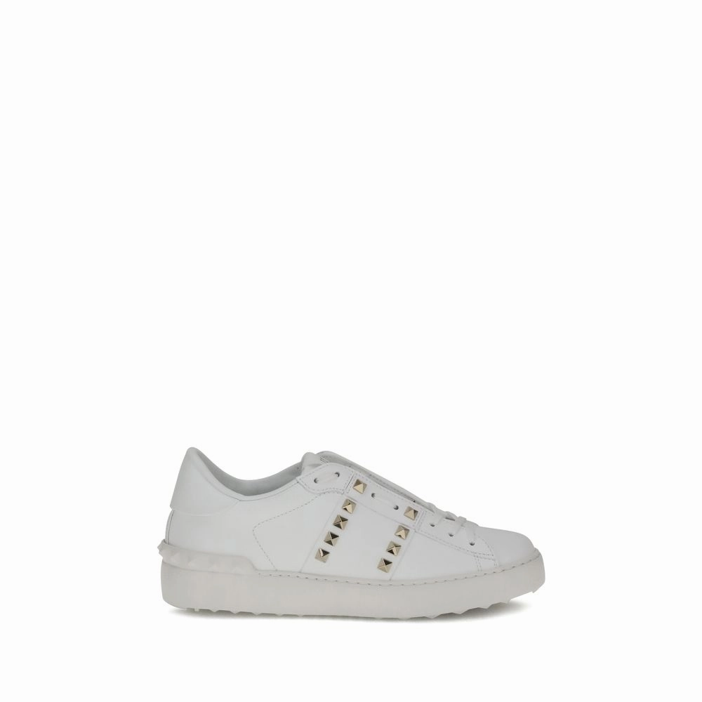 Valentino Garavani White Calf Leather Bos Taurus Low Top Sneakers Gola Platform Sneakers