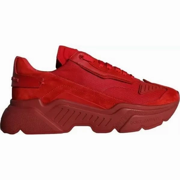 Dolce & Gabbana Red Leather Daymaster Low Top Sneakers Shoes Yeezee Sneakers