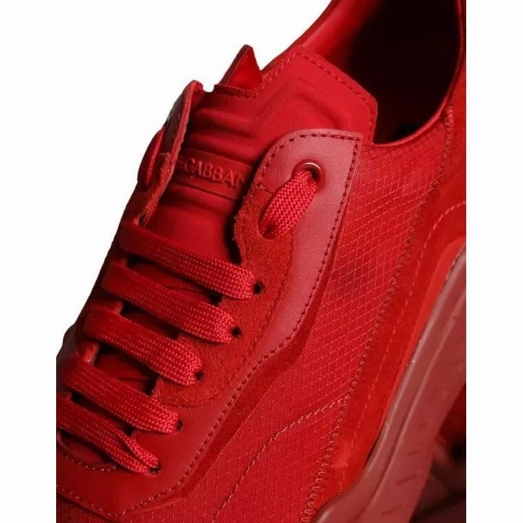 Dolce & Gabbana Red Leather Daymaster Low Top Sneakers Shoes Sneakers Pelicula