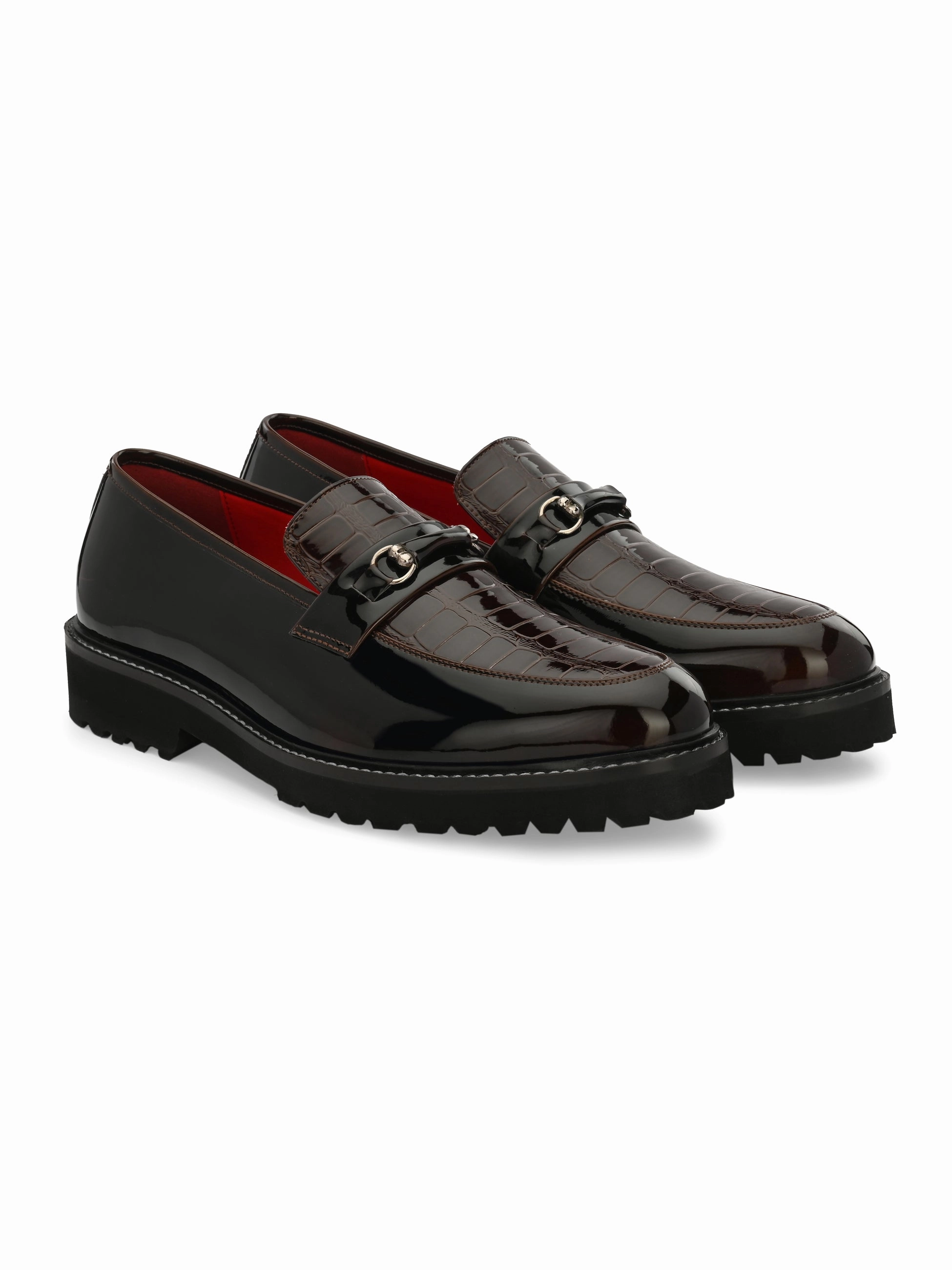 Lisboa Pine Chunky Loafers Loafers Patent Leather