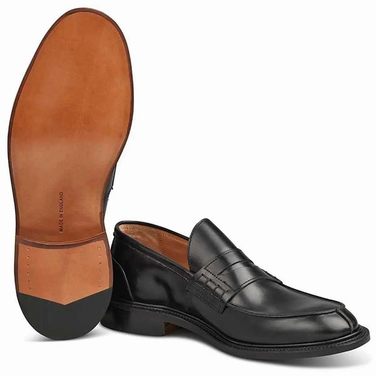 Tricker's James Penny Loafers - Mens Shoes - Black Calf Leather Driving Loafers