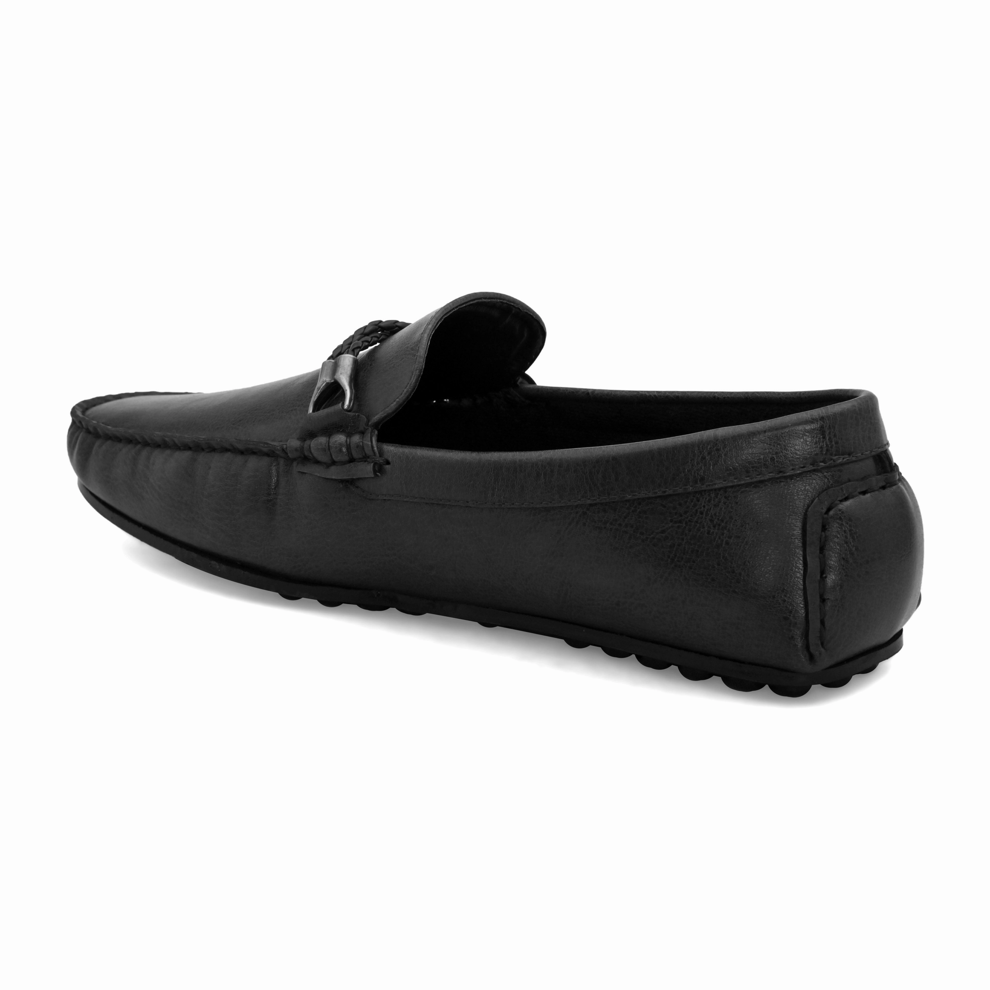 Loop Black Driving Loafers Slip On Canvas Loafers