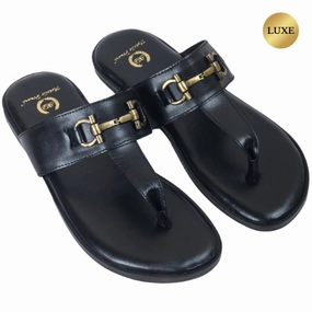 Louis Leather Slippers (Black) Apres Ski Slippers