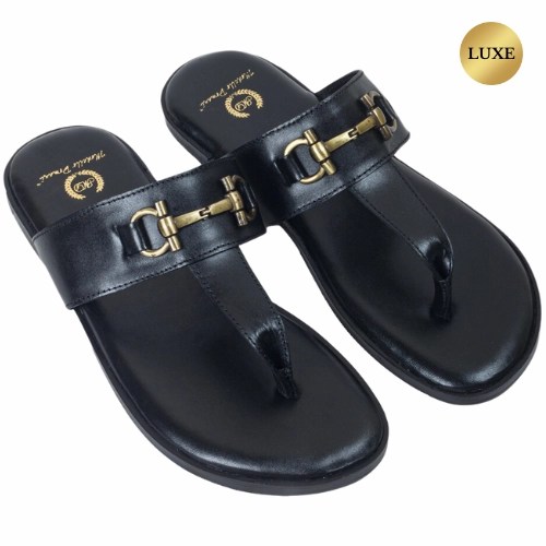 Cartman Slippers Louis Leather Slippers (Black)