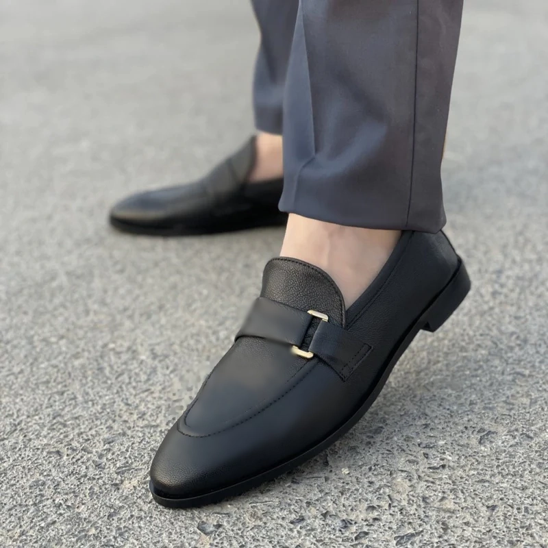 LS Pure Leather Handmade Monarch Shoes LS-516 Flat Footed Shoes For Lifting