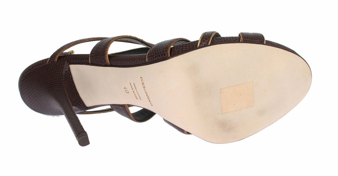 Eco Sandals Brown Leather Ankle Strap Sandals