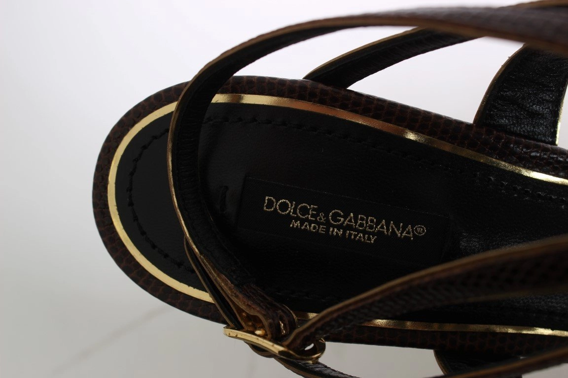 Sandals Popular Brown Leather Ankle Strap Sandals