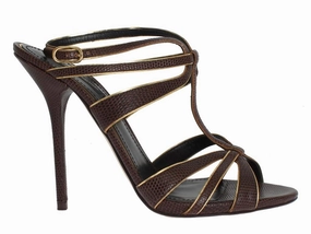 Brown Leather Ankle Strap Sandals Sandals Size 4