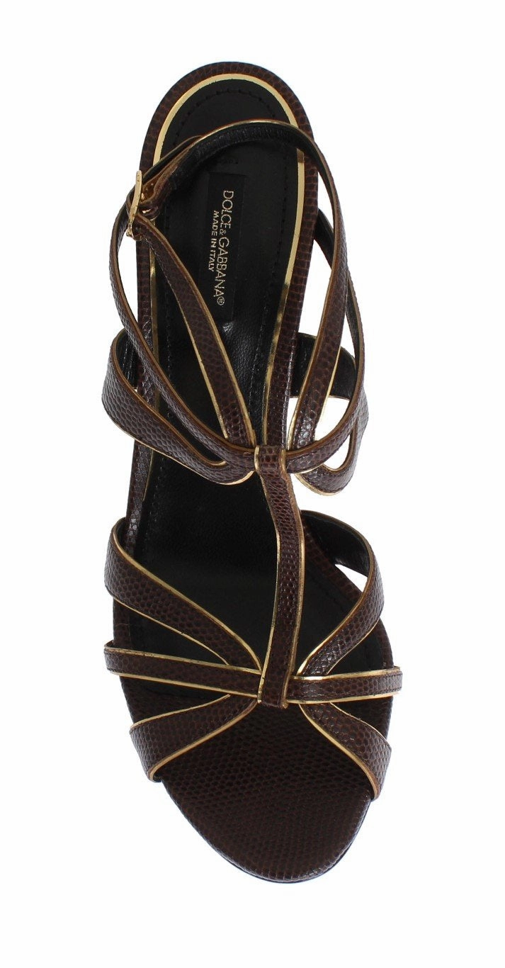 Brown Leather Ankle Strap Sandals Shoes And Sandals