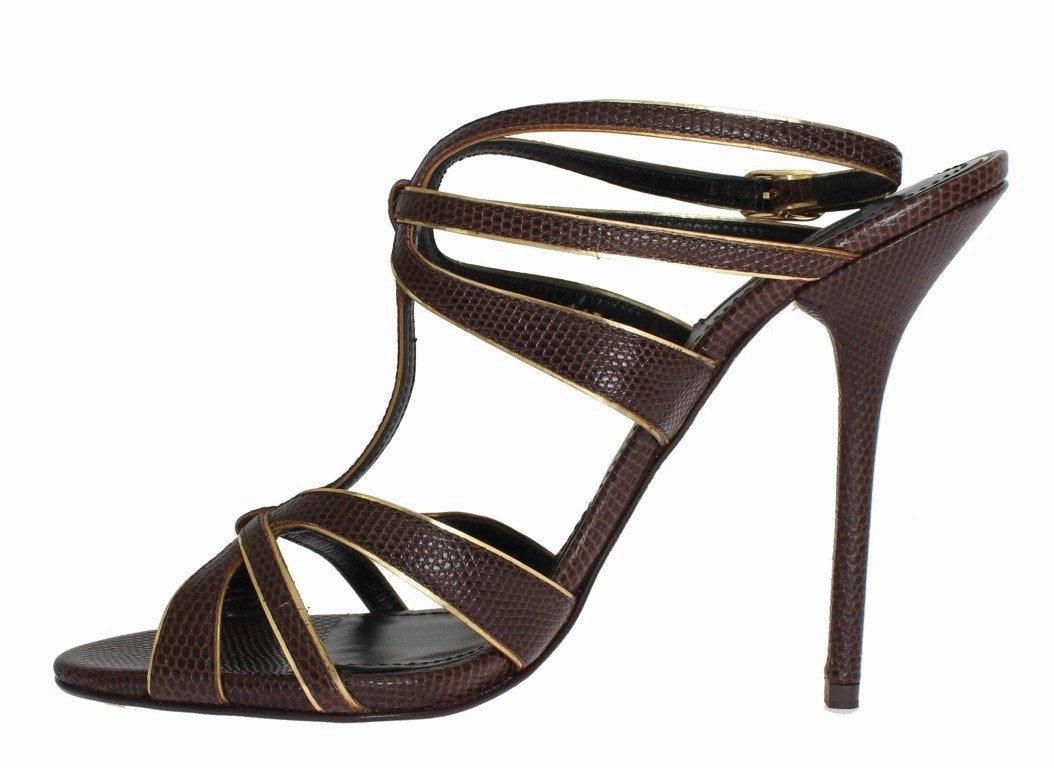 Sandals Royal Bahamian Brown Leather Ankle Strap Sandals