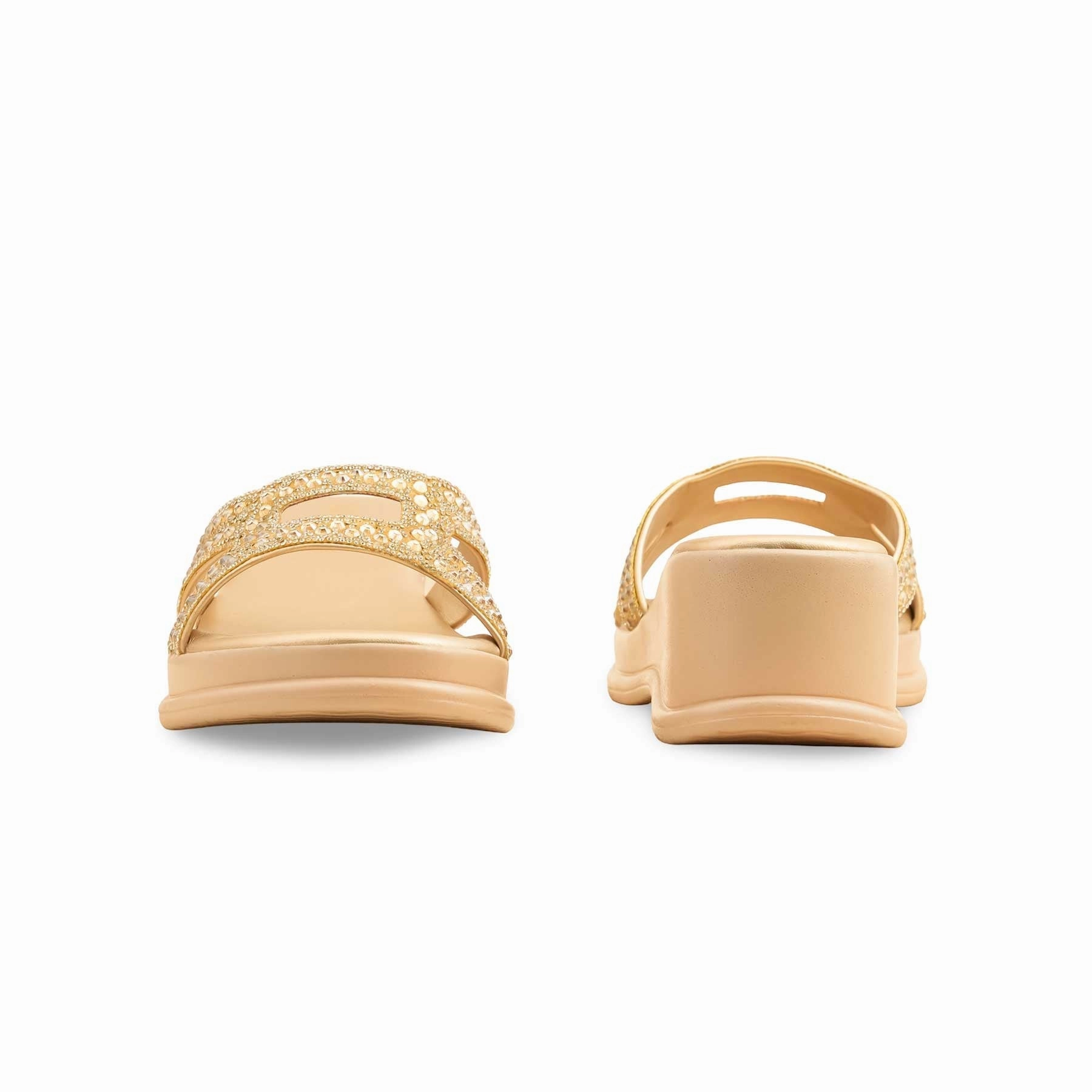 Vinny Ugg Platform Slippers Golden Formal Slipper PU0531