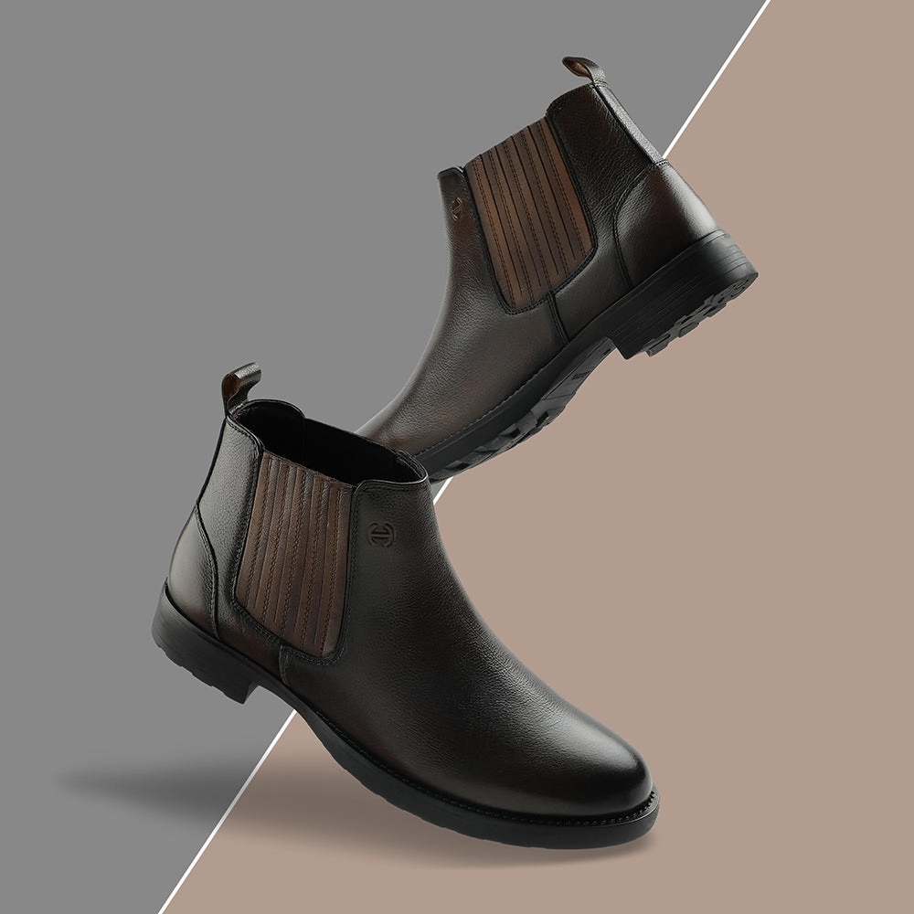 Healers Dark Brown Casual Non Lacing Chelsea Boots For Mens J757-01 By Liberty Shoes Casual Boot Update