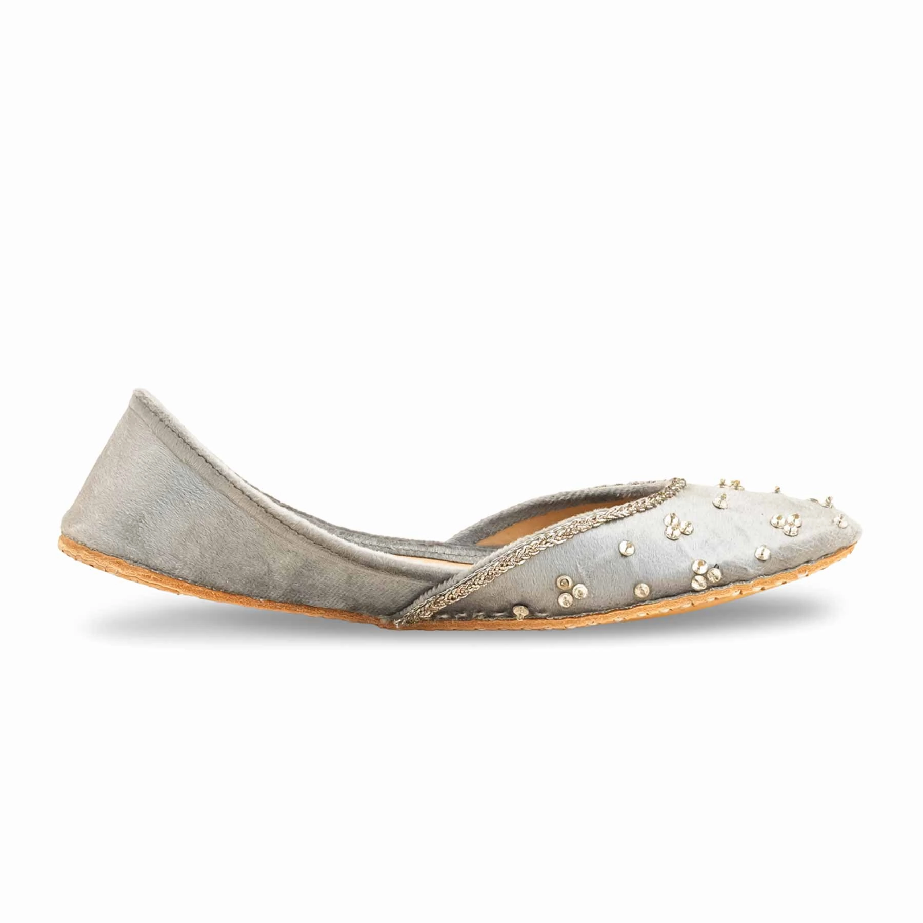 Grey Fancy Khusa EC8532 Walking In Flat Shoes Pain