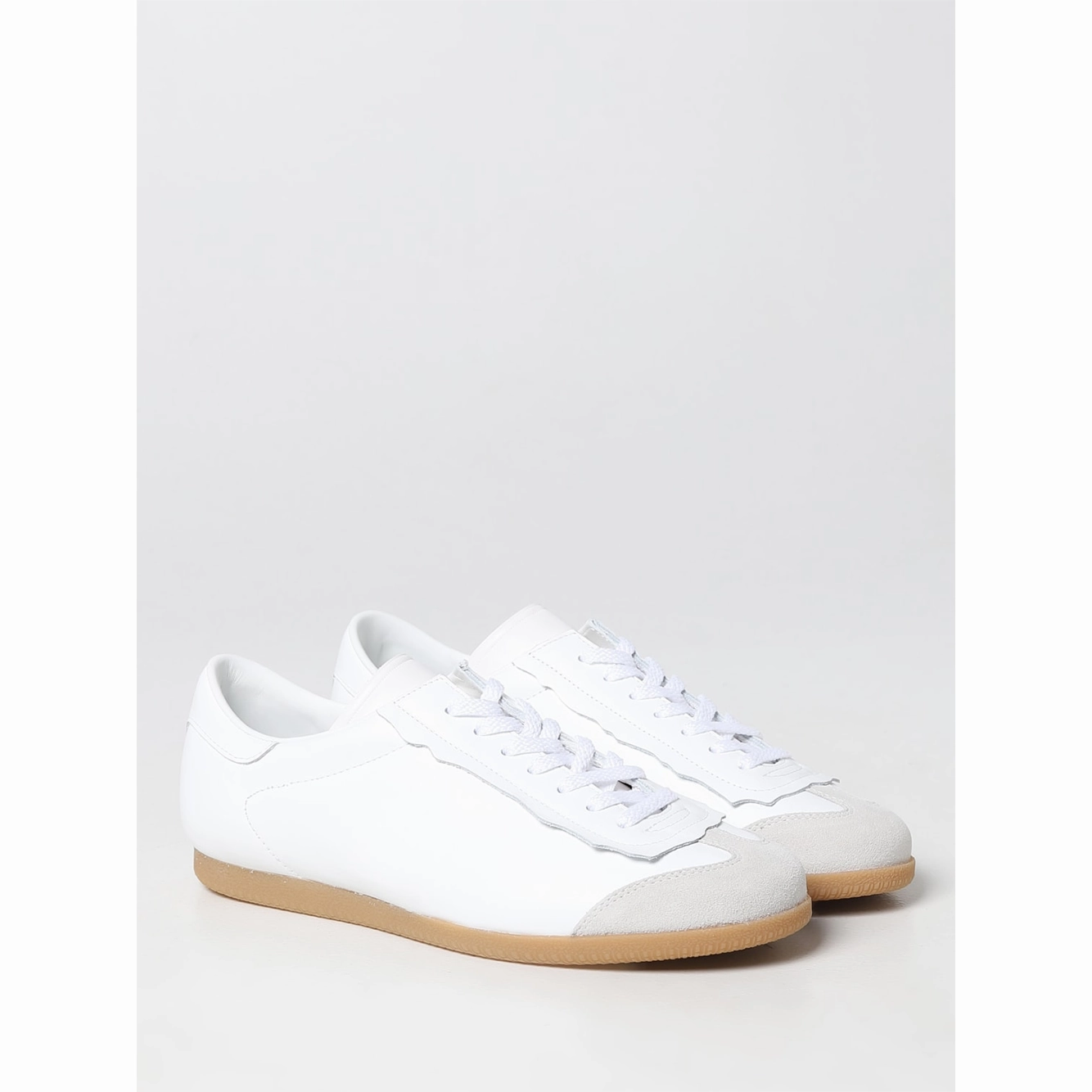 Maison Margiela Low Featherlight Leather And Suede Sneakers Sparkly Wedding Sneakers