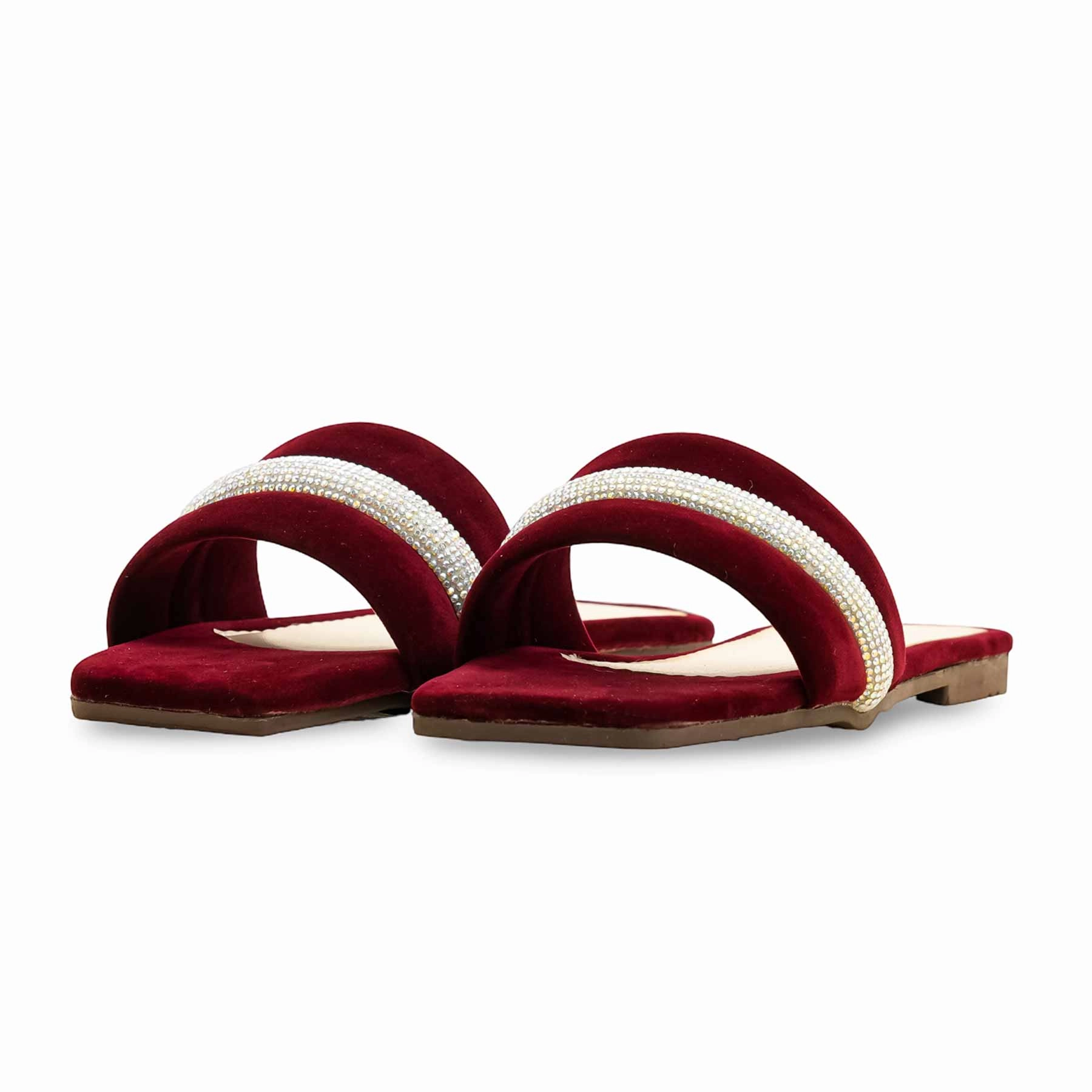 Maroon Casual Slipper For Ladies CL2100 Extra Wide Slippers For Diabetics