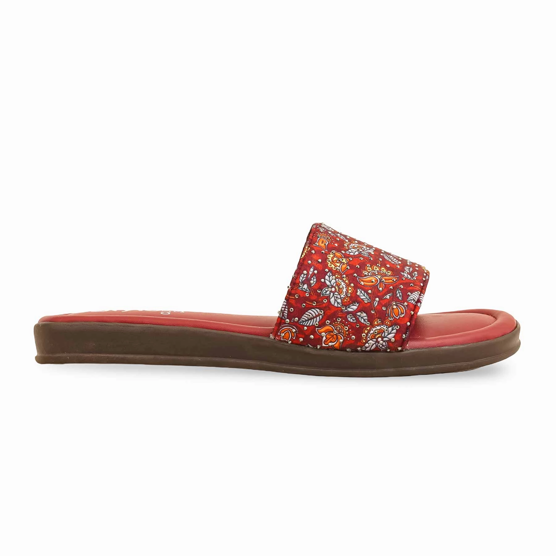 Maroon Casual Softy CL7191 Silver Flat Shoes