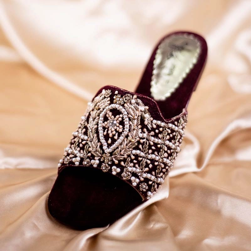 Casual Shoes Gq Maroon Fancy Slipper