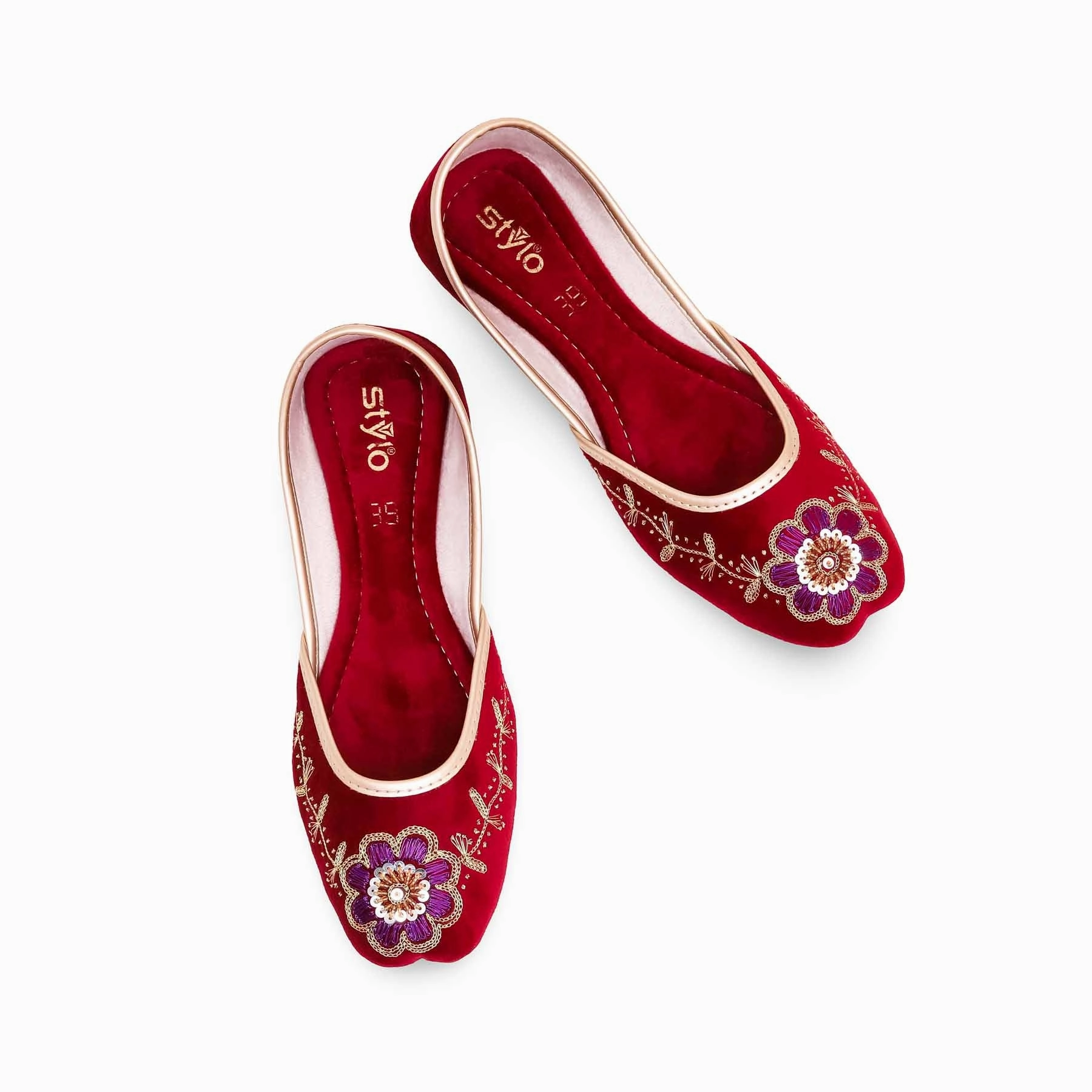 Maroon Khusa EC8446 Gel Insoles For Flat Shoes