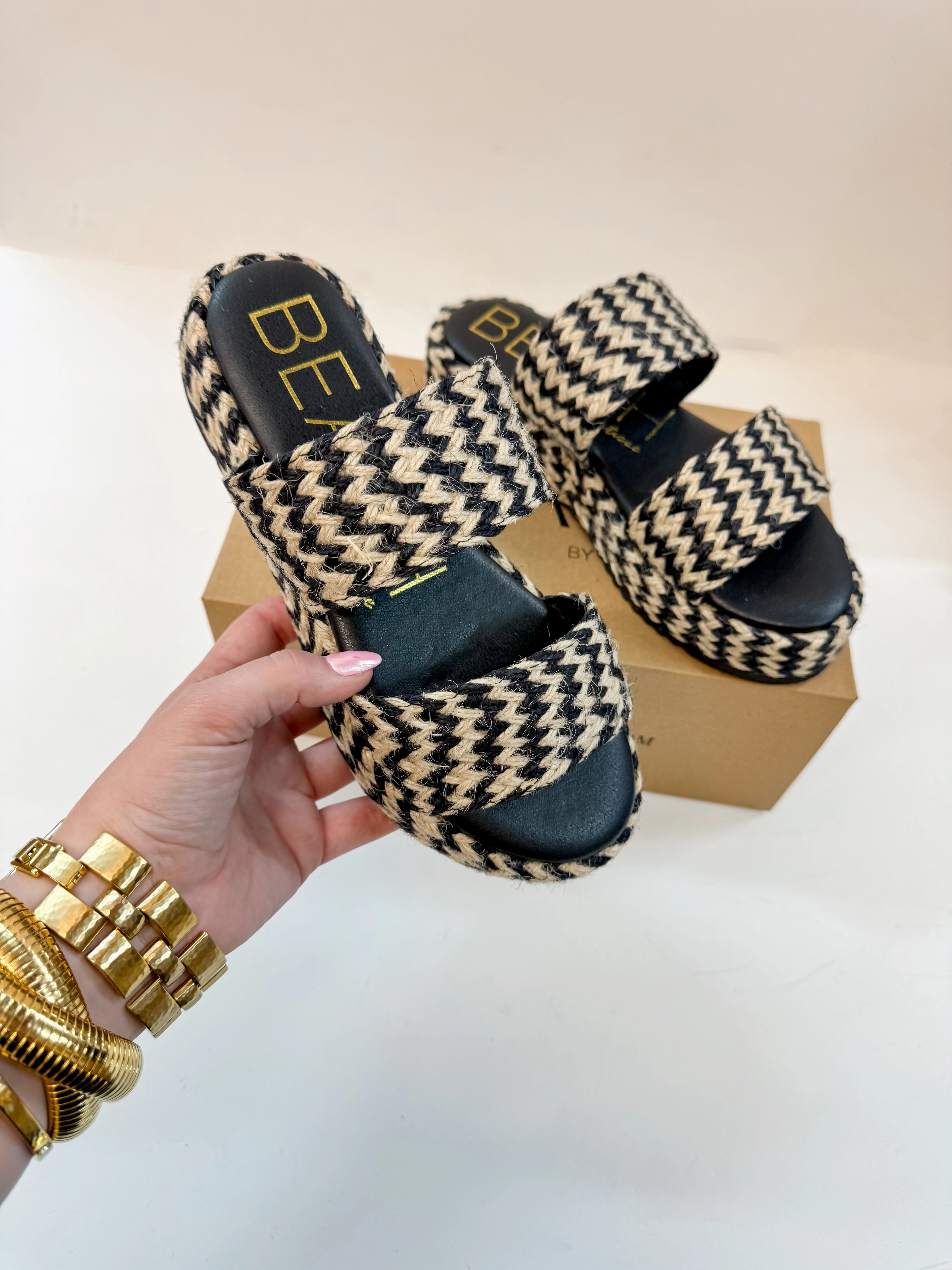 Flip Flops For Driving Matisse | Borderline Multi-Color Platform Sandal in Black