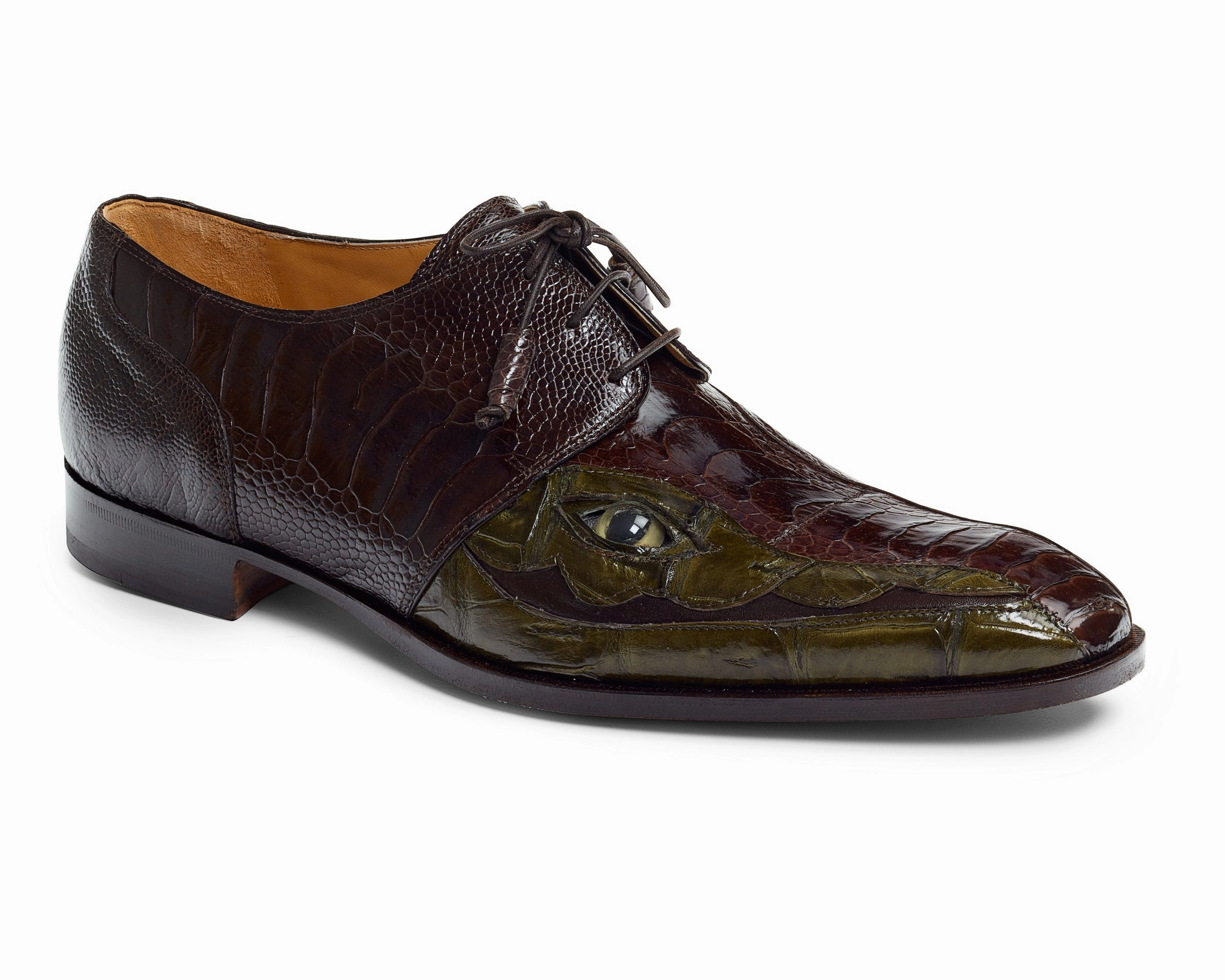 Mauri 4787 'EYE' Colosseo Ostrich & Crocodile Dress Shoes Rain Loafers