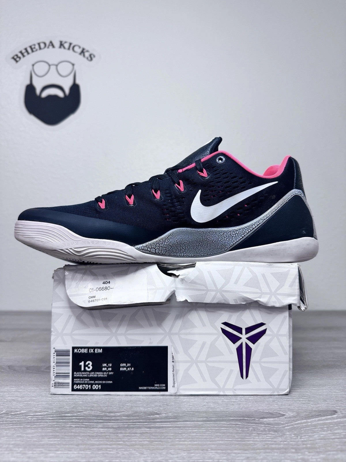 Asics Court Ff 3 Tennis Shoes Size 13 - Nike Kobe 9 EM Low Laser Crimson 646701-001 Preowned Authentic