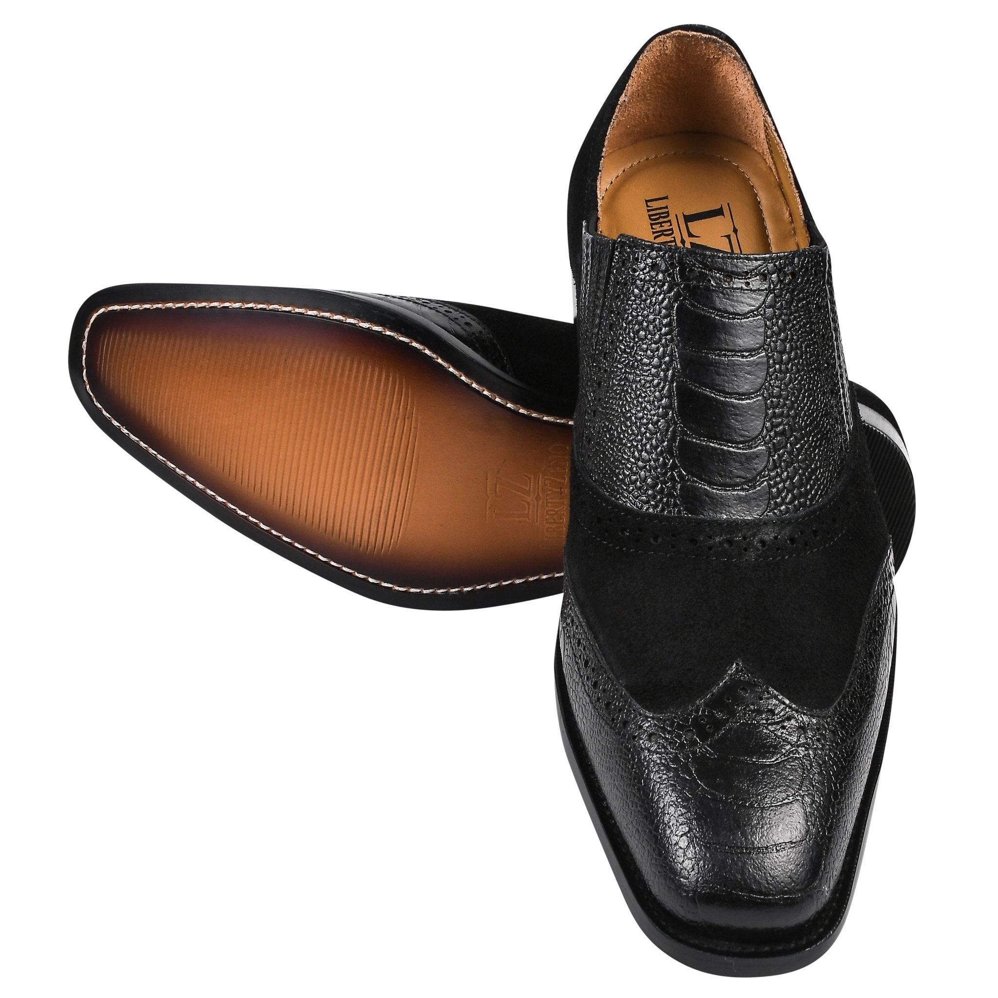 Capri Loafers Megan Men?? Ostrich Leg Printed Suede Leather Loafer Shoes