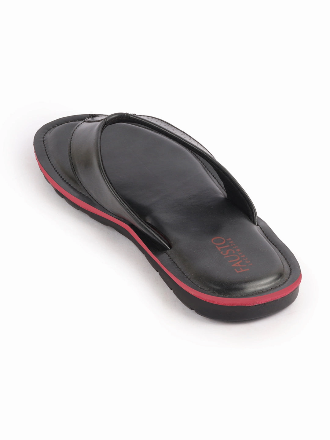 Men Black Daily Indoor Outdoor Slip On Thong Slipper Patterns For Slippers