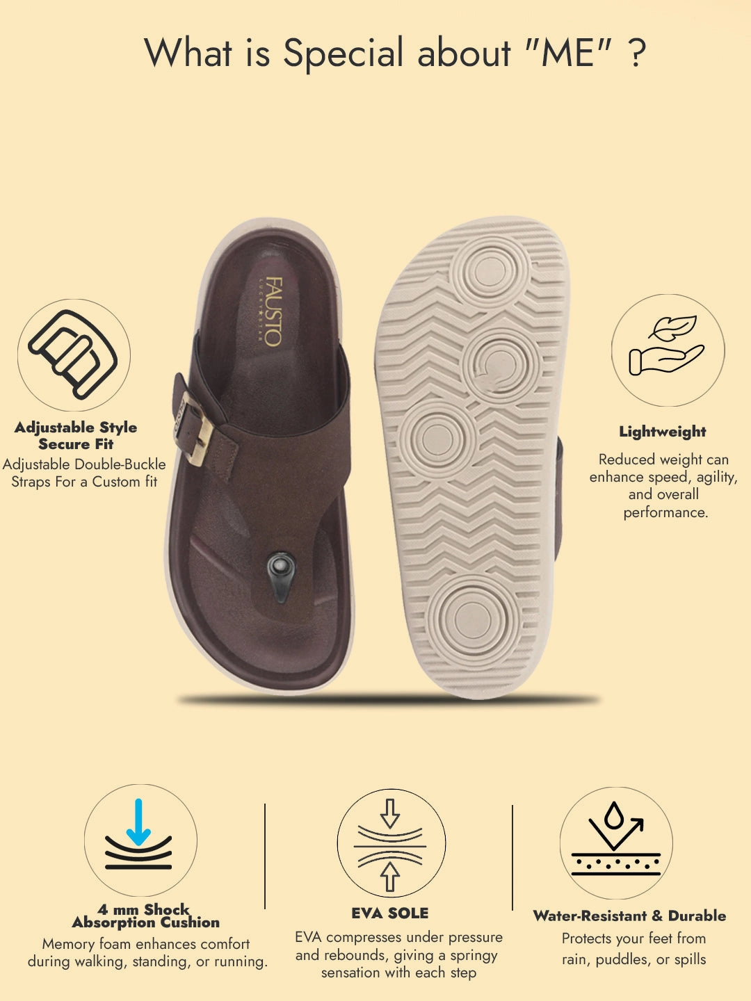 Men Brown Buckle Adjustable T-Strap Side Stitched Summer Waterproof Slip On Sandals|Comfort Featherlite Insole|Thong Slipper for Monsoon Rainy Season The Wizard Of Oz Ruby Slippers