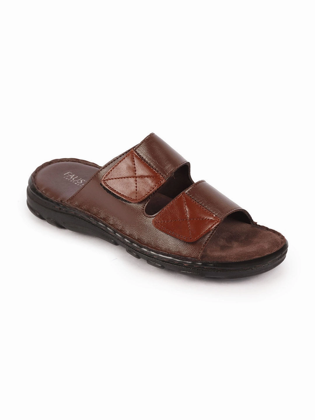 Ugg Slippers Tasman Men Brown Genuine Leather Adjustable Velcro Strap Broad Feet Open Toe Suede Leather Insole Slippers