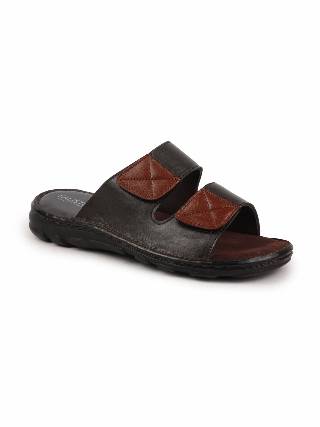 Best Slippers For Pregnancy Men Dark Brown Genuine Leather Adjustable Velcro Strap Broad Feet Open Toe Suede Leather Insole Slippers