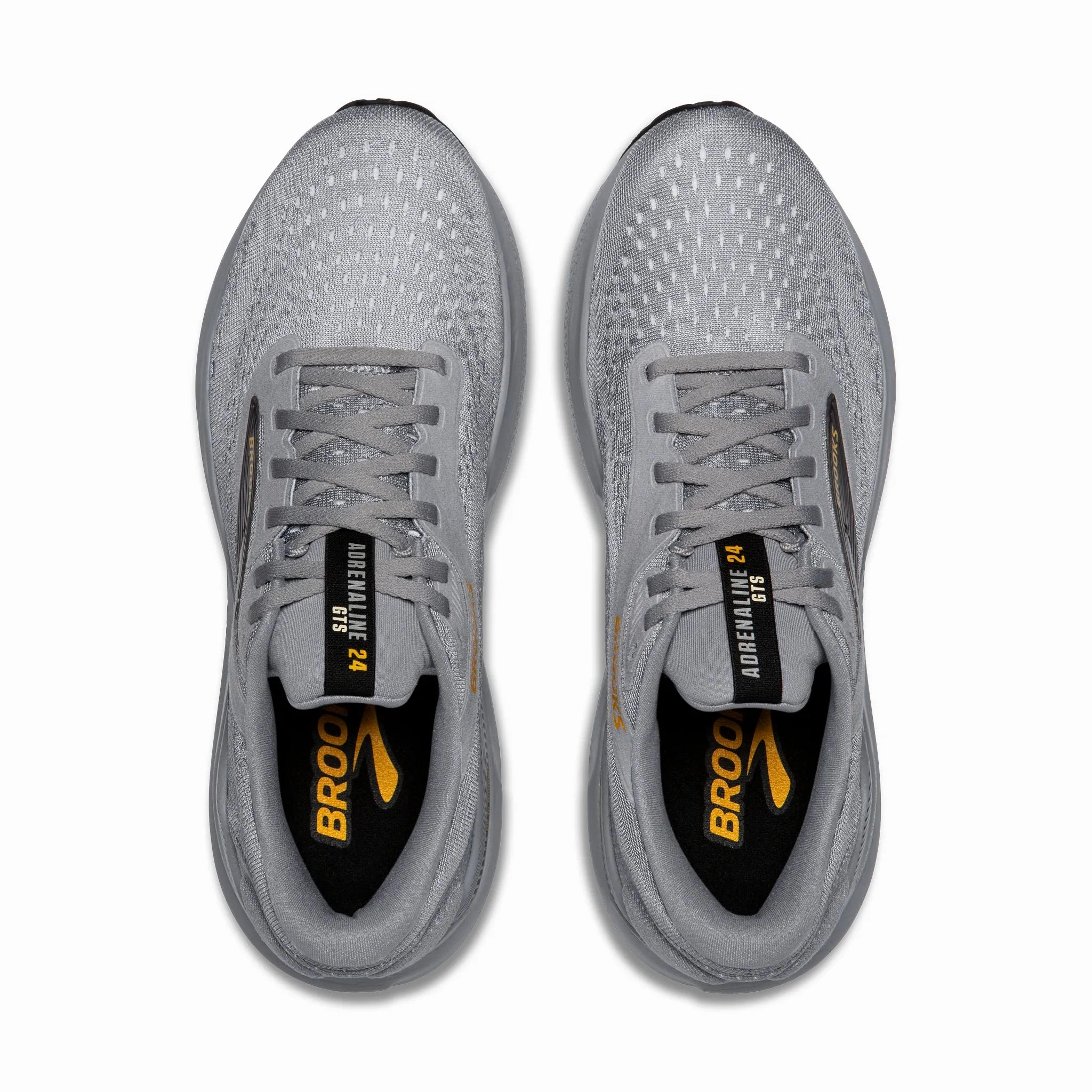 Men's Brooks Running Adrenaline GTS 24 Road Running Shoe in Alloy/White/Gold Fusion Cross Training Vs Shoes