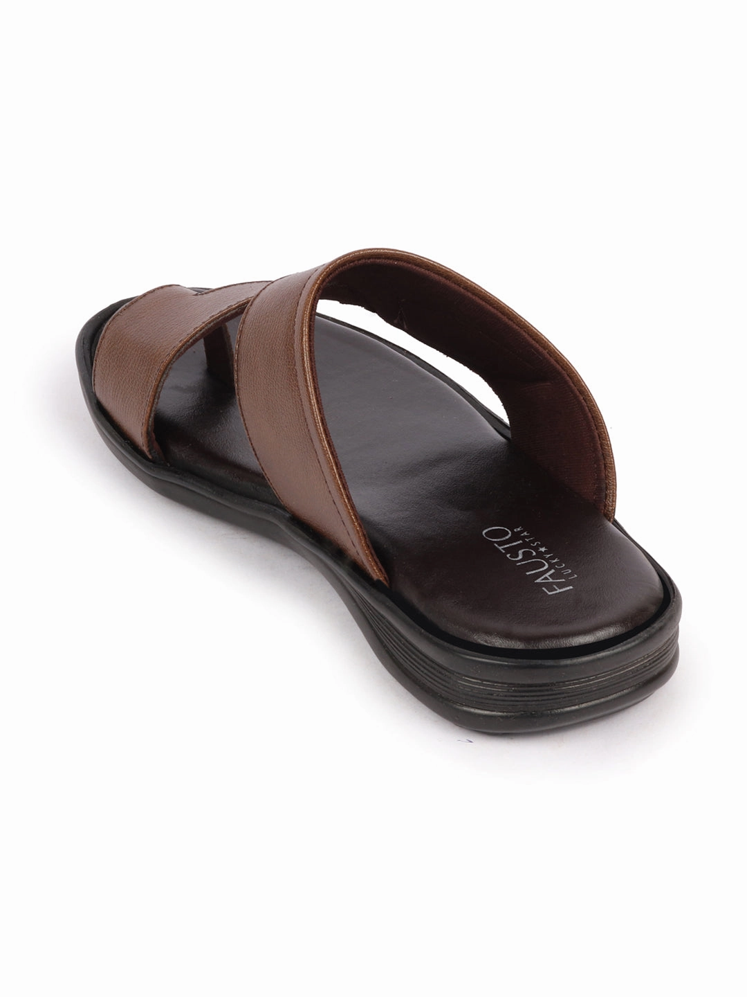 Slippers Diabetic Men Tan Daily Indoor Outdoor Multi Strap Slip On Toe Ring Slipper