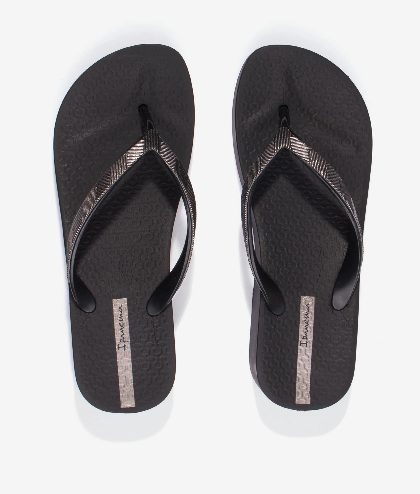 Flip Flop Tote Mesh wedge tex flip flops in black