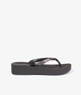 Flip Flip Flop Mesh wedge tex flip flops in black