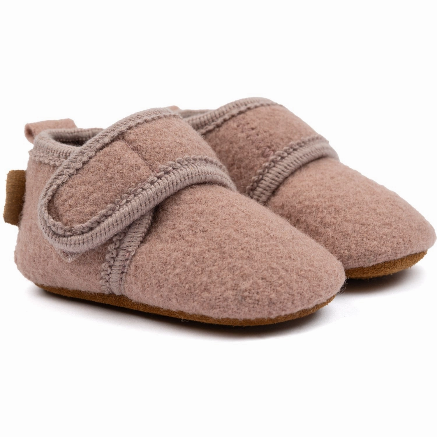 Animal Fluffy Slippers Mikk-Line Adobe Rose Prewalker Wool