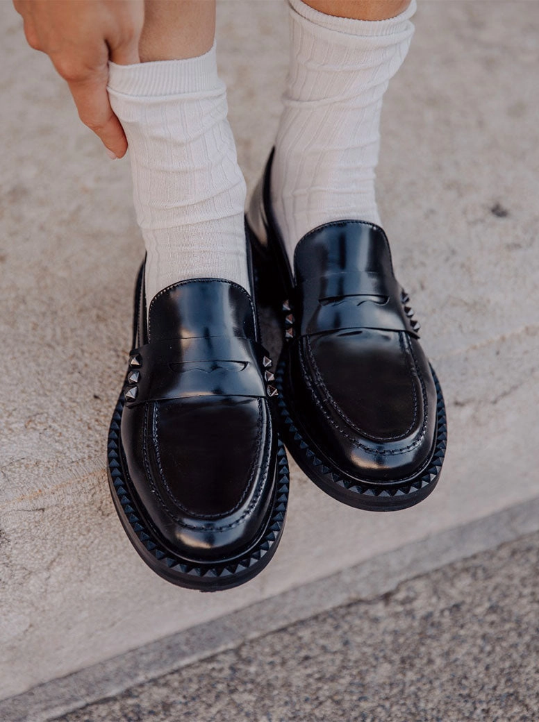 Milo black Platform Penny Loafers