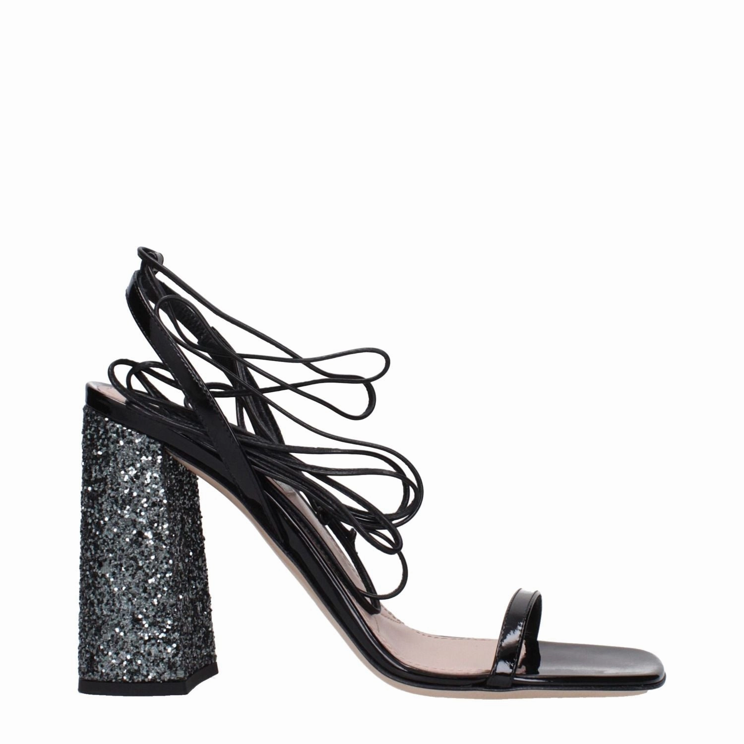 Miu Miu Black Leather Platform Sandals Sandals With Thick Soles