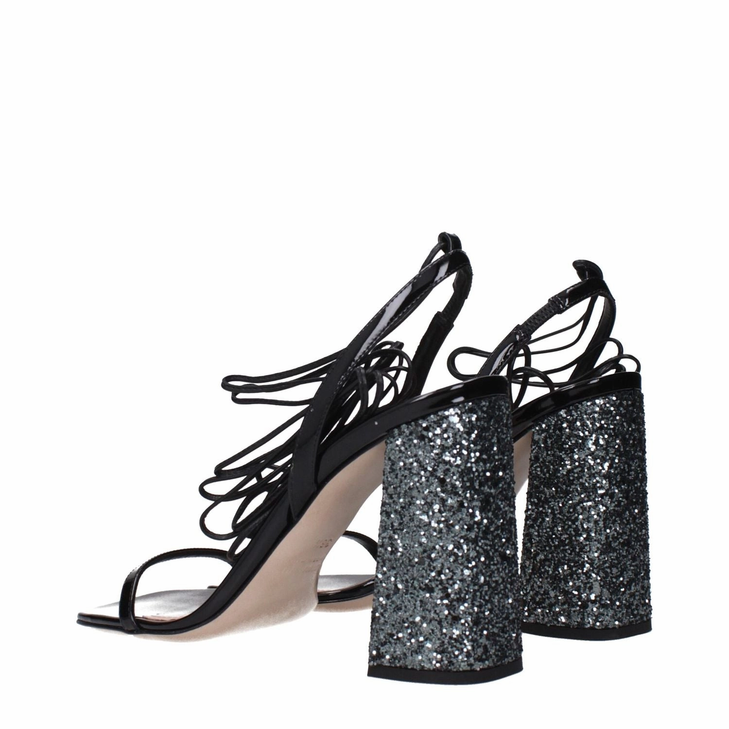 Miu Miu Black Leather Platform Sandals Skull Sandals