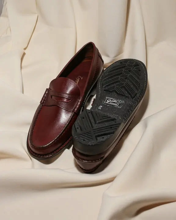 Moccasin Double Rubber Sole 4779 Burgundy Loafers Outfit