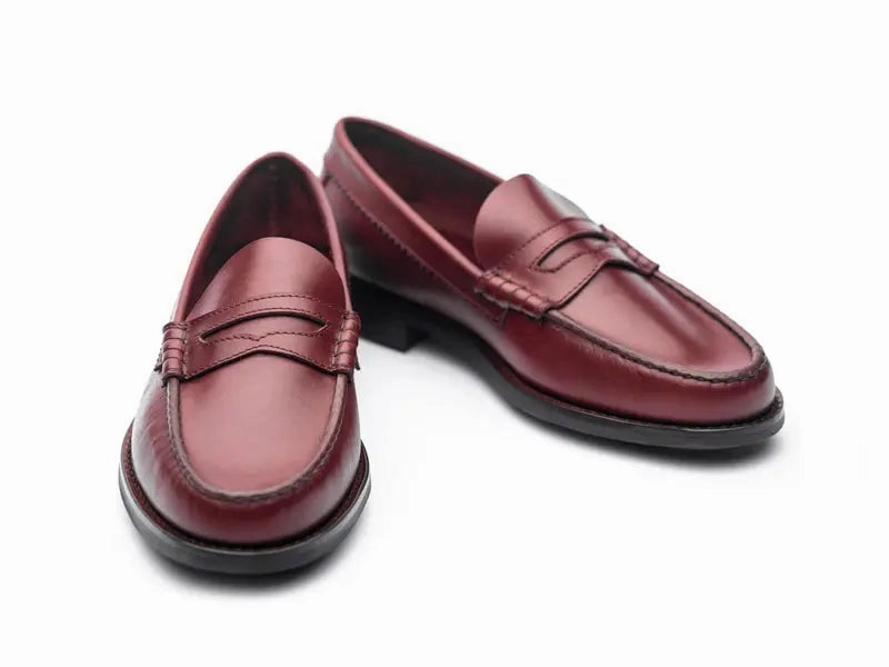 Moccasin Double Rubber Sole 4779 Burgundy Loafers Boat Shoes