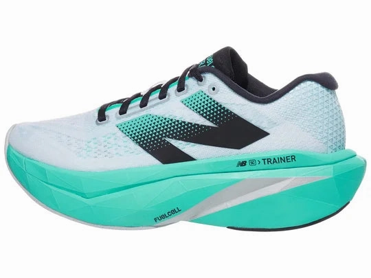 New Balance | FuelCell SuperComp Trainer v3 | Women's | White/Cyber Jade/Silver Metallic/Deep Sea Comfy Running Shoes