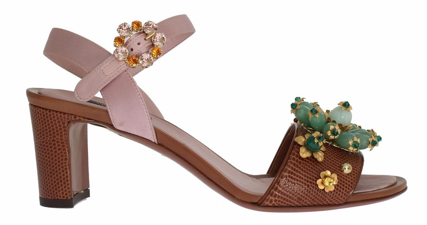 Multicolor Crystal Silk Leather Sandals Brioso Sandals