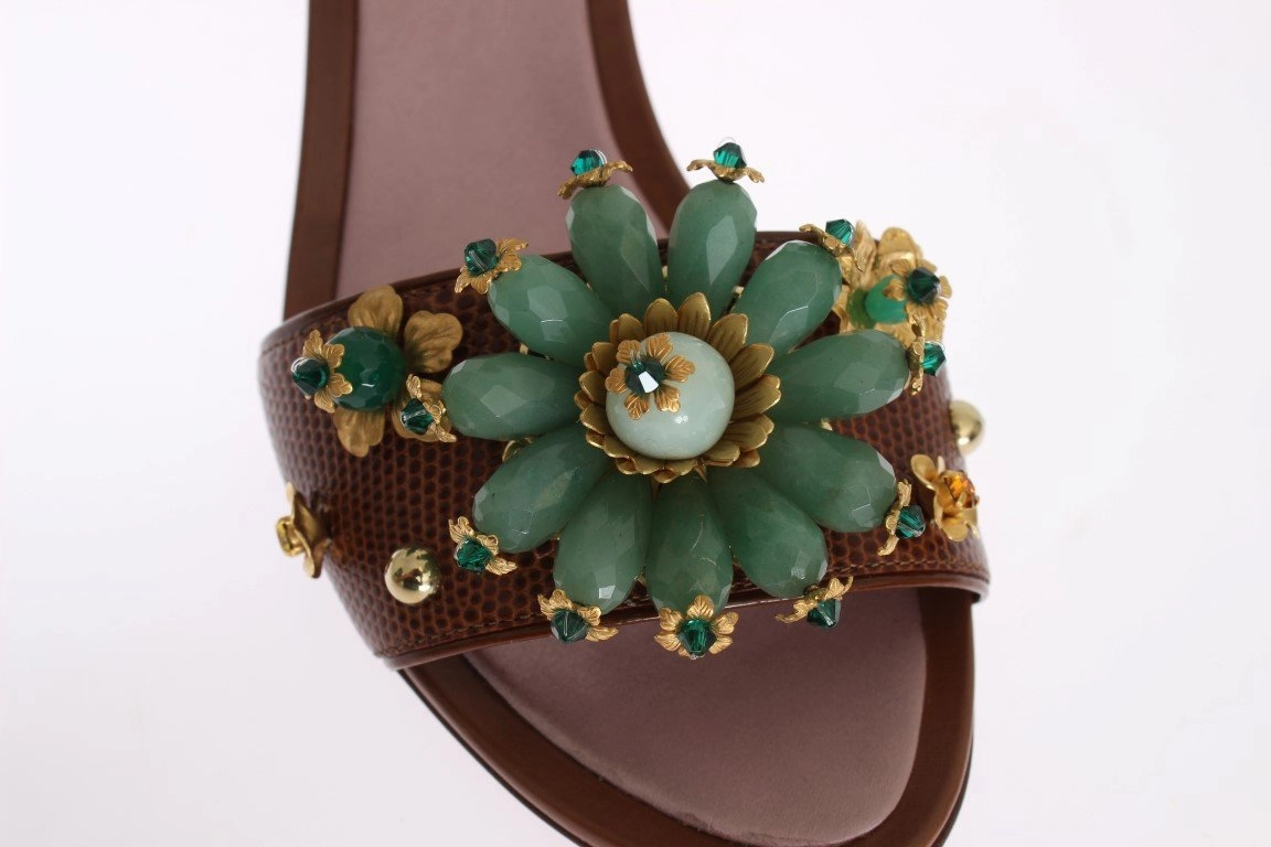 Flat Strappy Sandals Multicolor Crystal Silk Leather Sandals