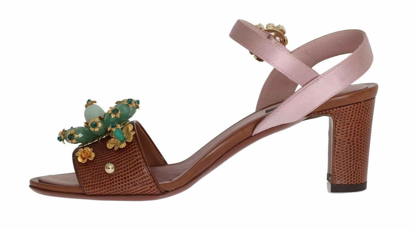 Durable Sandals Multicolor Crystal Silk Leather Sandals