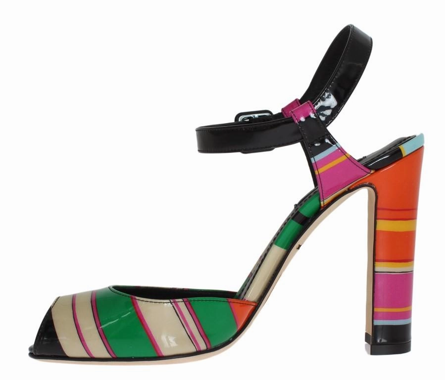 Denim Platform Sandals Multicolor Leather Sandals Pumps