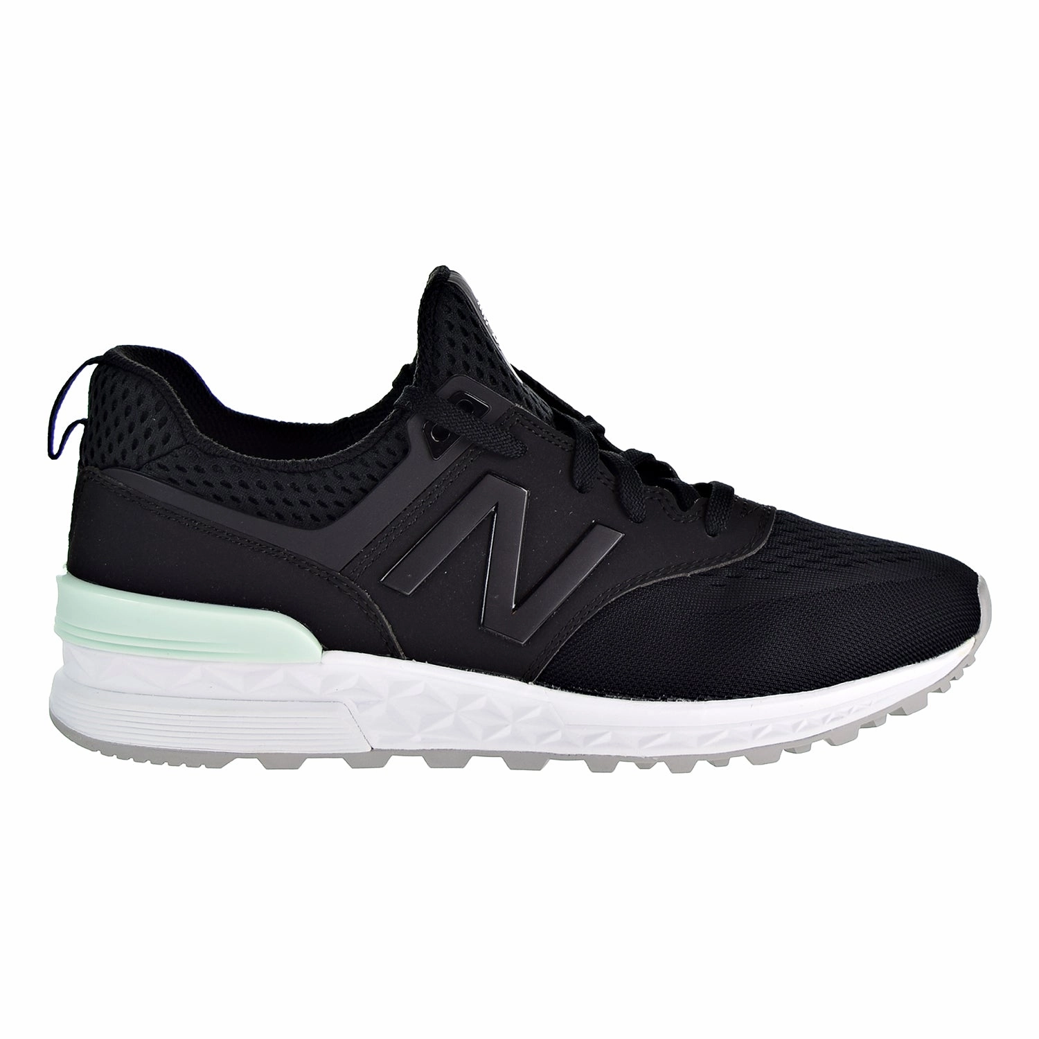New Balance 574 Sport Men's Running Shoes Black/Black/White Running Shoes For Oversupination