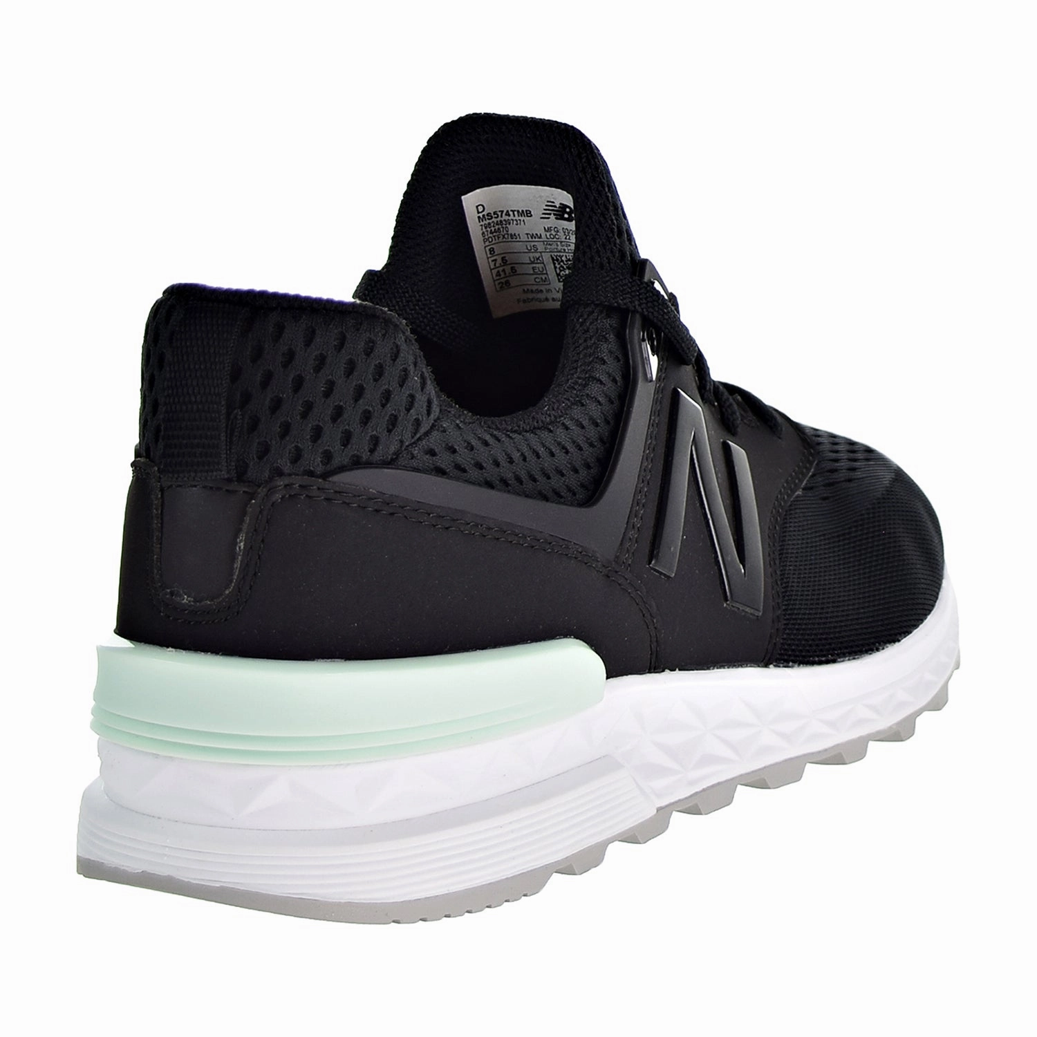 A6 Running Shoes New Balance 574 Sport Men's Running Shoes Black/Black/White