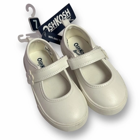 Flip Flops Other Names NEW! OshKosh Toddler Girl Size 7 White No-Buckle Mary Jane Shoes