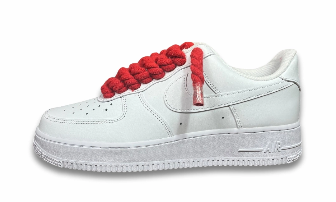 Asics Shoes Old Nike Air Force 1 White Rope Laces Red